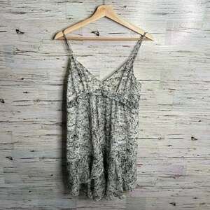 Bcbgeneration dress mini white ruffle gray size small Bcbg